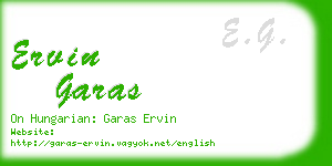 ervin garas business card